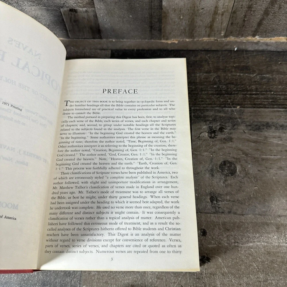 Naves Topical Bible Digest of The Holy Scriptures Hardcover Printed 1971